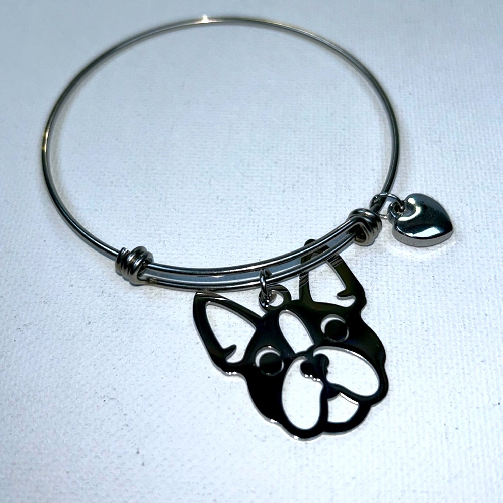 Handmade Super Cute French Bulldog Hypoallergenic Stainless Steel Bracelet Boho
